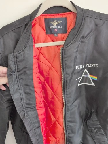 Asstseries Pink Floyd Dark Side Moon Bomber Jacket Unisex Sz M Black image 2