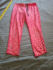 Nike Pink/Coral Animal Print Crop Leggings Dri Fit Women's Size M Drawstring...