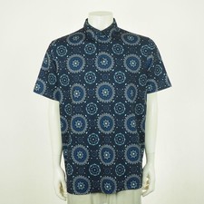 Puma Golf Mattr Rising Polo Shirt Mens Large Blue Mandala AOP Print Performance