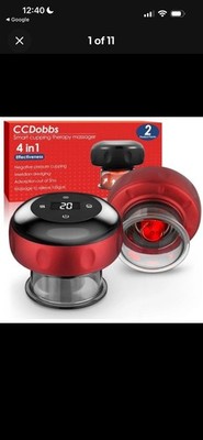 Ccdobbs Smart Cupping Therapy Massager Set 2 Pcs Set 4 in 1 Electric Cup Massage