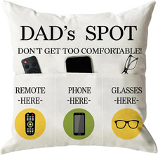 Father's Day Throw Pillow Case, Dad's Spot Throw Pillow Covers 18 x 18 Inch  Dad