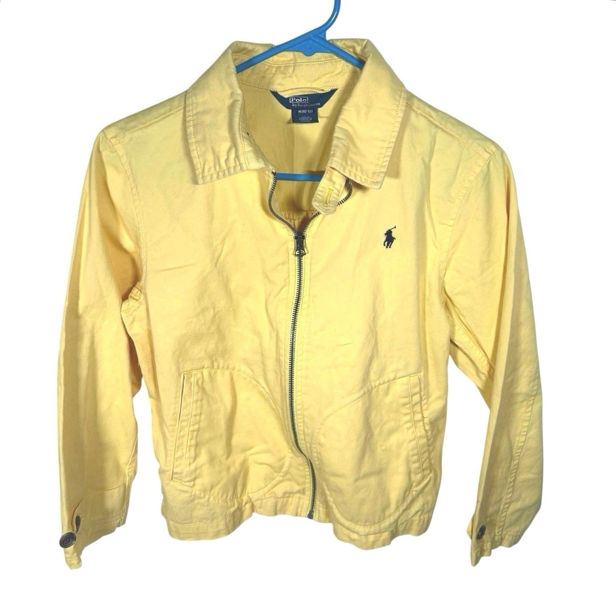 ラルフローレン　ジャケット　boysL新品 Polo Ralph Lauren Boys Yellow Cotton Light Full Zip Jacket Size