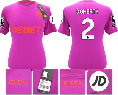 BNWT 2024/2025 WOLVES F.C. SUDU THIRD SHIRT DOHERTY 2 + PATCHES LARGE