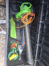 Florabest Corded Electric Leaf Blower/Vacuum Combo, Collection Bag, Green/Black