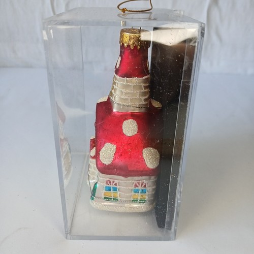 Unique Treasures Cottage Haus Tupfen Haus Weihnachten mundgeblasen Glas Ornament 4" - Bild 4 von 7