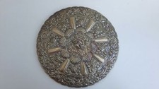 Antico specchio grande vintage tavolo Egiziano. Argento sterling 900 mirror