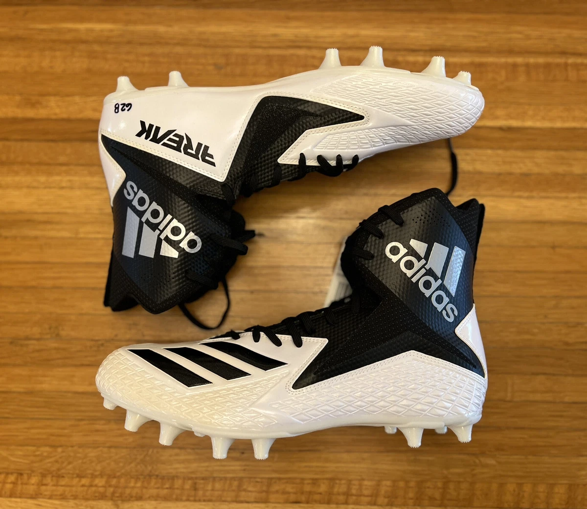 Støvet laser tabe Size 13 Wide Adidas SM Freak High Wide 2E Football Cleats White/Black  DB0861 | eBay