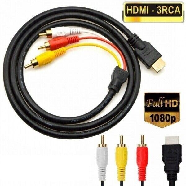 1080P HDMI Male To RCA Video Audio AV Component Converter Adapter Cable  HDTV
