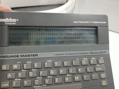 1987 Franklin Computer Language Master Dictionary Thesaurus LM2000 TESTED WORKS - Picture 10 of 24