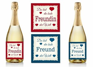 Aufkleber Sektflasche Bierflasche Geschenk Beste Freundin O Bester Freund Ebay