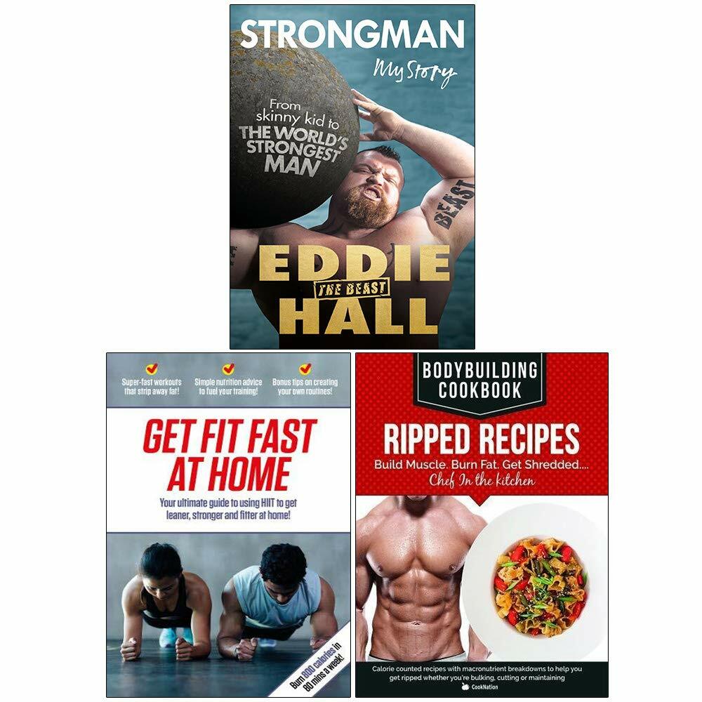 Strongman My Story, Get Fit Fast At Home, BodyBuilding  3 Books Collection Set