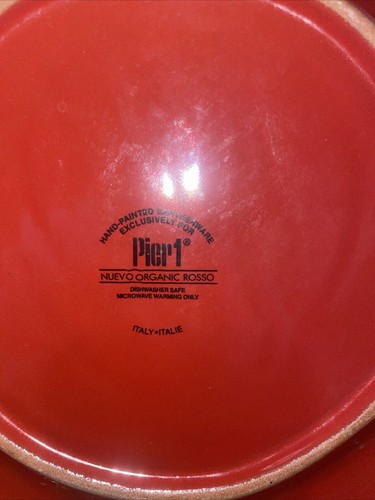 PIER 1 NUEVO ORGANIC ROSSO DINNER PLATE ( S ) Rust Red ITALY 11.5-inch - Picture 7 of 11