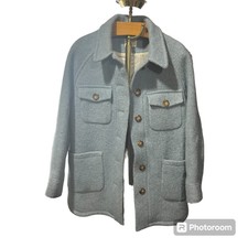 Sezane Powder Blue  Wool Joe Jacket Coat Button Down With Pockets