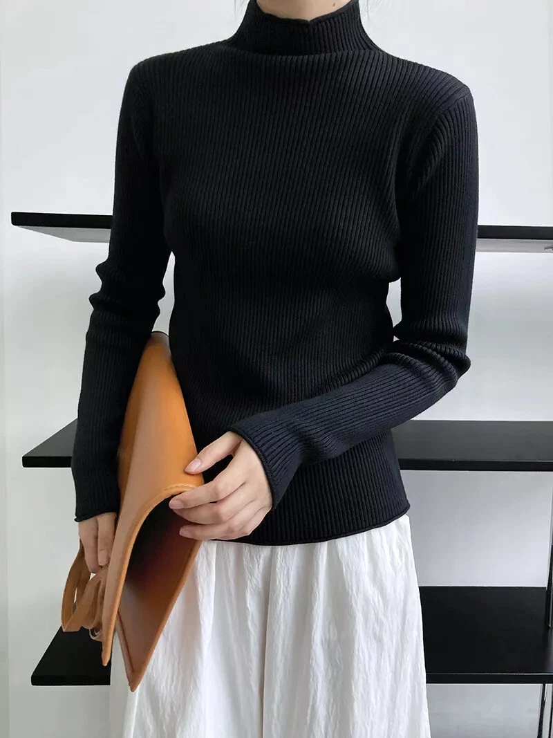 Pull noir online cotelé femme