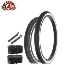 SCHWINN STYLE BICYCLE WHITEWALL 16X 1-3/4 TIRE & 20X 1-3/4 S7 BRICK TIRE 6PC SET