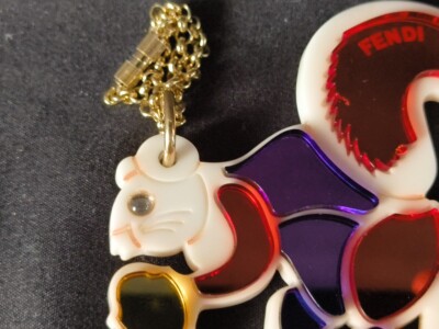Authentic Fendi multi color squirrel figure Keychain Charm