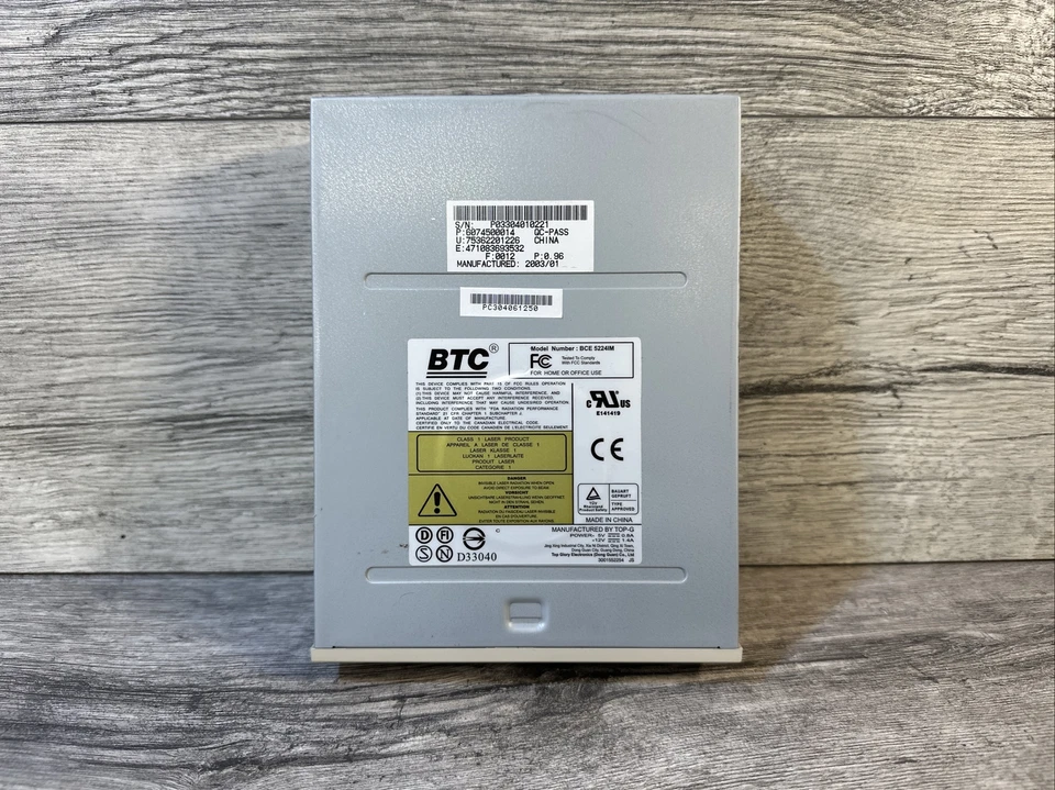BTC BCE IDE Internal 5224IM CD-R/RW Rewritable Drive 52x/24x/52x CD-ROM L82 - Image 2 of 4