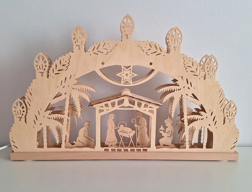 Erzgebirge Christmas Nativity Light Up Arch Germany Decoration Mantle Boxed - Picture 7 of 15