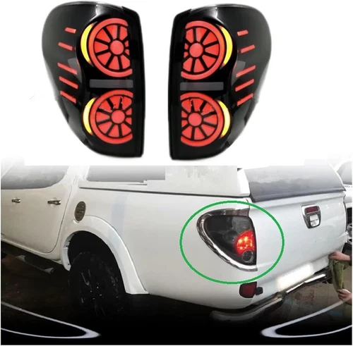 For Mitsubishi L200 Triton 2005-2014 LED Tail Light Brake Lamp Smoked Black Pair - Bild 1 von 10