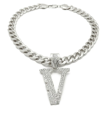 ICE BLING LIL UZI VERT V PENDANT WITH 20" 11mm CUBAN CHAIN - Picture 2 of 6