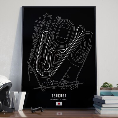 Tsukuba Circuit Map Poster - Perfect for Racing Fans