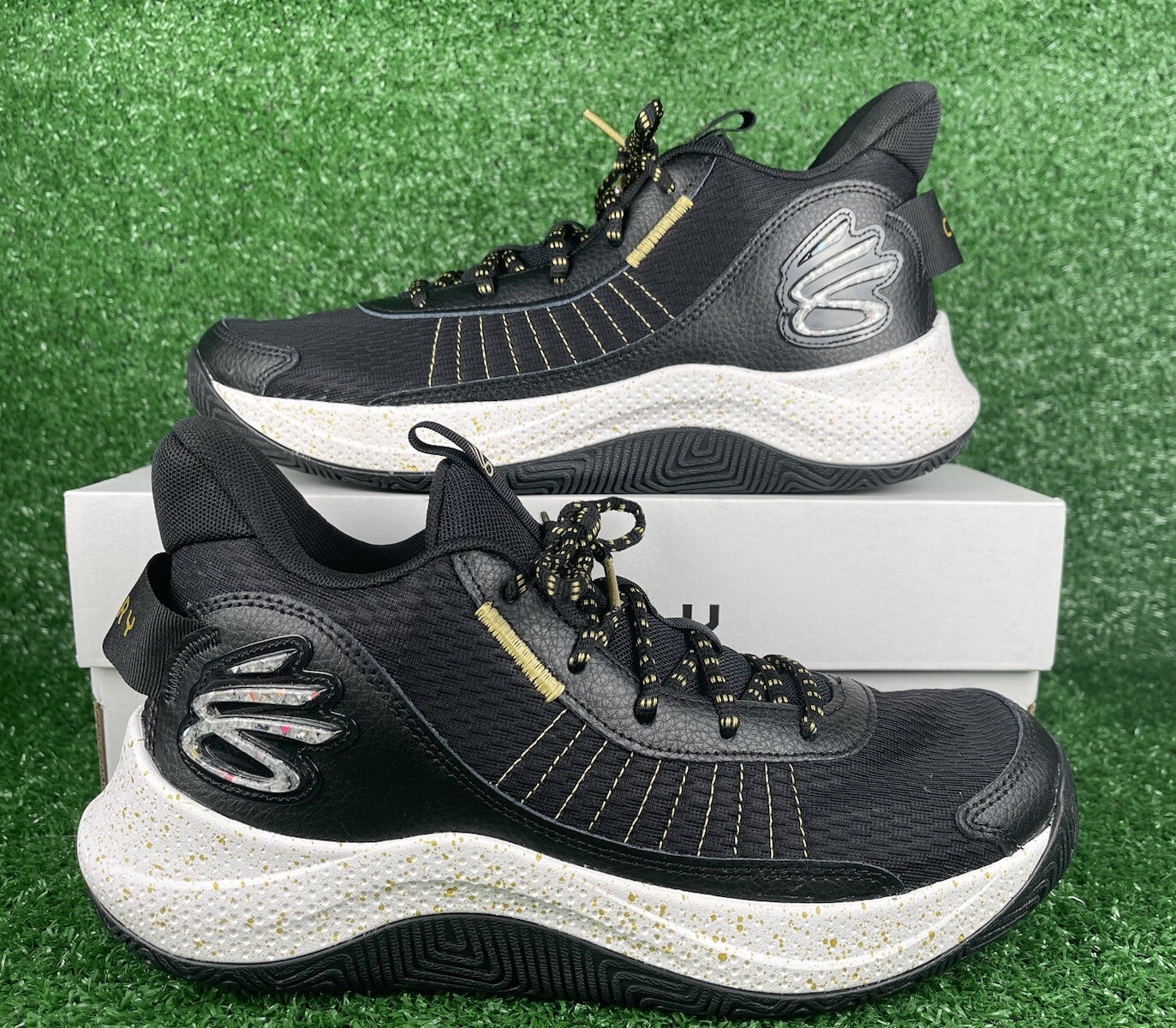 Under Armour Curry 3Z7 Basketball Shoes Size 10.5 Black Metallic Gold