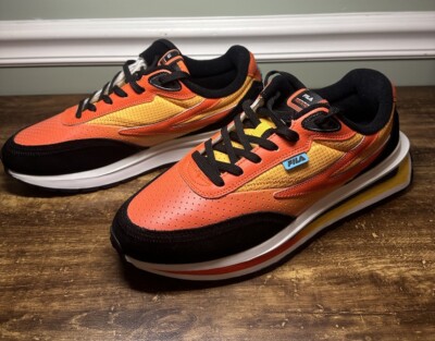 FILA MENS RENNO PREMIUM Athletic Running Shoe Size 10 Orange Yellow Black