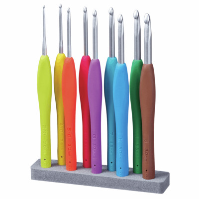 Clover Amour Häkelnadeln - Set oder Größe wählbar: 0,6 mm - 15 mm, Soft Easy Grip 