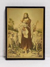 Miniature Plaque “The Good Shepherd” After Bernhard Plockhorst 1887 Made in USA