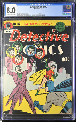 DETECTIVE COMICS #62 (1942) - CGC GRADE 8.0 - DC ICONIC JOKER COVER ARTWORK