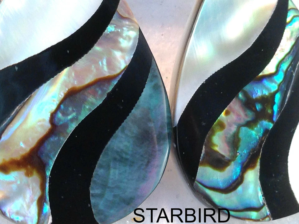 PENDIENTES O COLLAR COLGANTE CON INCRUSTACIÓN DE CUERNO DE BÚFALO ABULÓN MADREPERLA BLANCO Foto 3 de 3