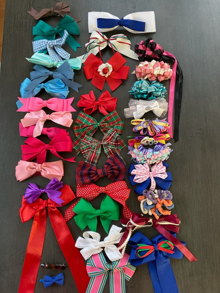 Mixed Lot Girls Hair Bows, Homemade Ribbon. All with clips  display picture 1