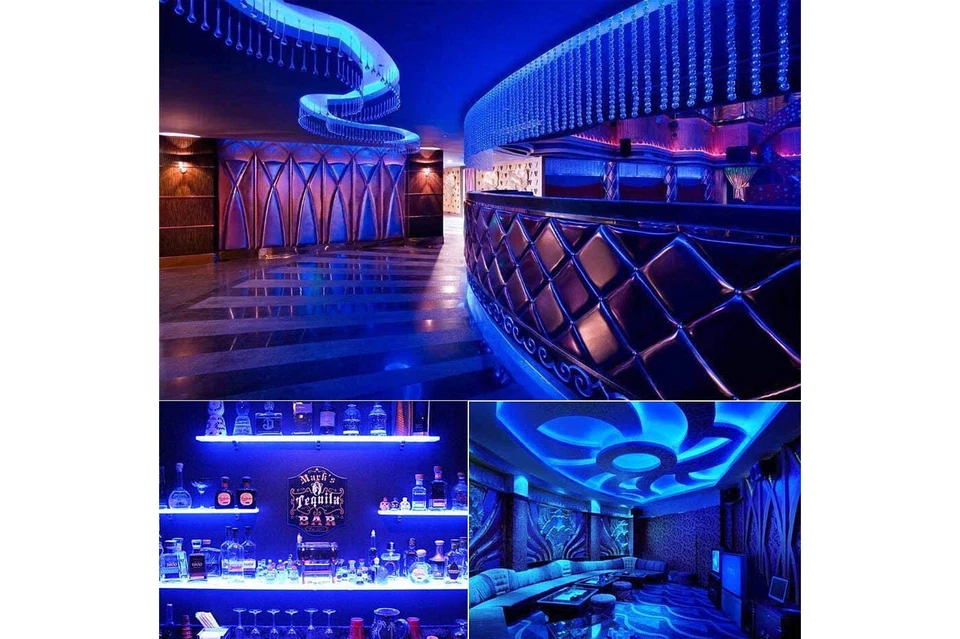 Striscia strip LED 5MT luce blu adesiva tagliabile interno esterno 1200LED 2835 - Immagine 3 di 4