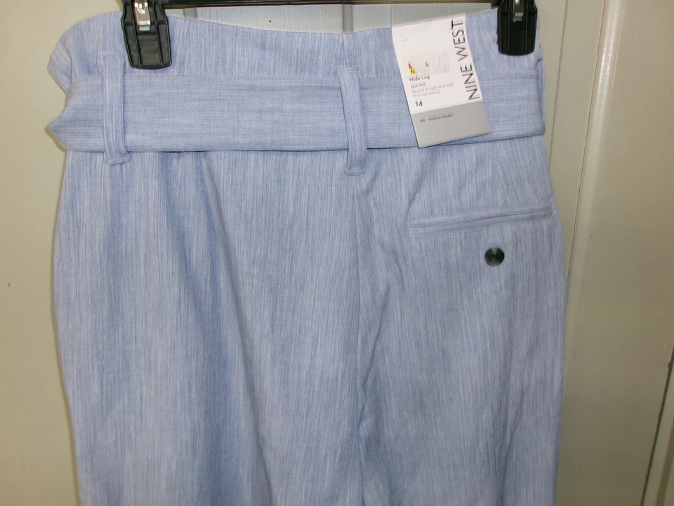 Женские брюки Nine West в бумажном пакете с широкой талией и высоким подъемом на поясе размер 14 - Изображение 3 из 4