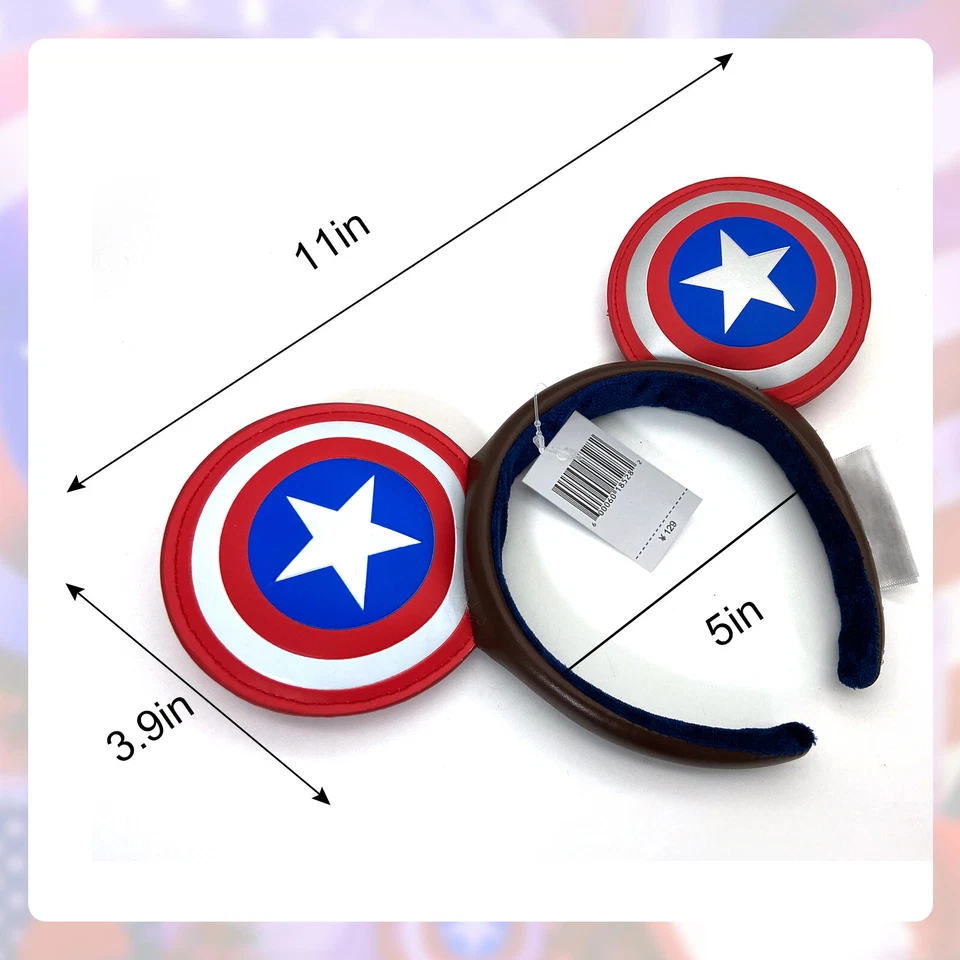 Tiara Disney- Parques Marvel Minnie Mouse Orelha Capitão América Super Soldado EUA - Imagem 3 de 4