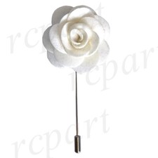 New in box formal Men's Suit chest brooch White flower lapel pin wedding fashion