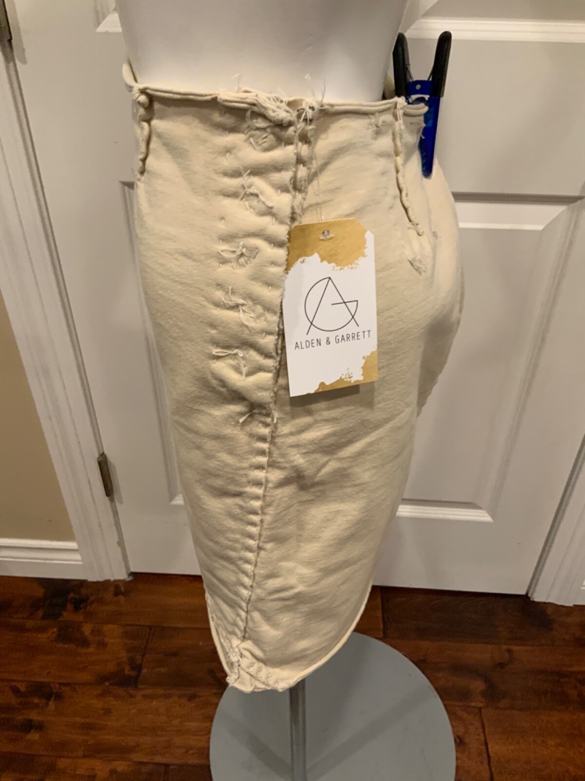 Project Alabama Tan Designer Patchwork Skirt W/ R… - image 4