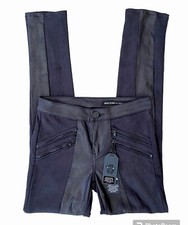 Black Faux Leather Pants Black Orchid Moto Stretch Size 26 NWT Super Skinny Jean