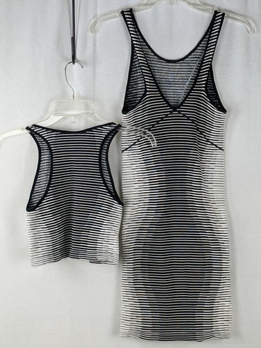 Vestido ceñido al cuerpo blanco y negro BCBGeneration 2 piezas sin mangas tejido talla XS/S - Imagen 10 de 11