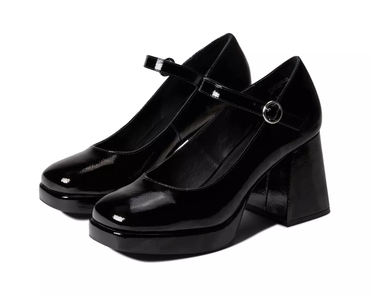 Steve Madden N3019 Mingle Two Piece Black Platform Pumps Women s Size 6.5