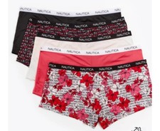 Nautica Womens Plus Spandex Boyshort Panties Panty Underwear Intimate 5-Pack NEW