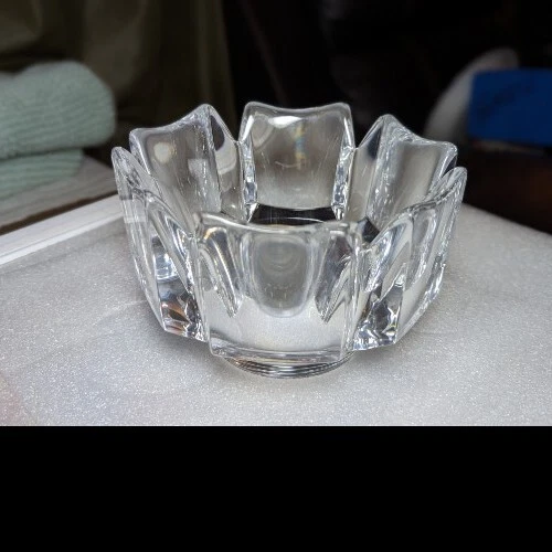ORREFORS SWEDEN CORONA CRYSTAL GLASS BOWL LARS HELLSTEN SIGNED 6