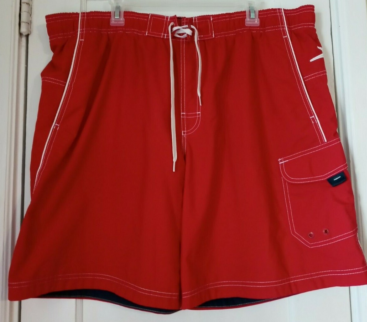 Speedo Men's Extra Large Mesh Lined Swim Trunks Red Gem