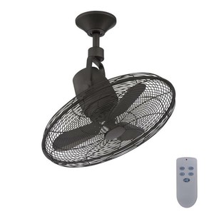 Indoor Outdoor Natural Iron Oscillating Ceiling Fan With Remote