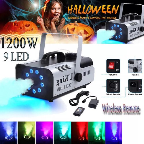 1200W Smoke Fog Machine RGB Color Stage Mist Effect Halloween Xmas Disco +Remote - Picture 4 of 16
