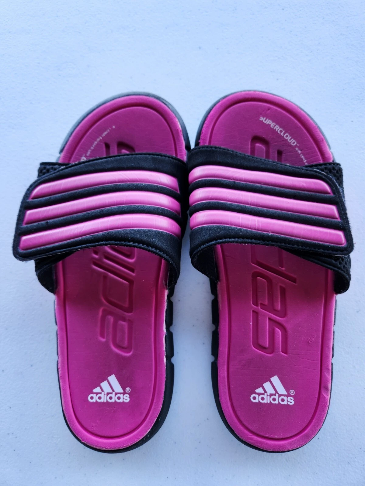 Sandali Adidas bambina supercloud rosa viola nero slides taglia 4