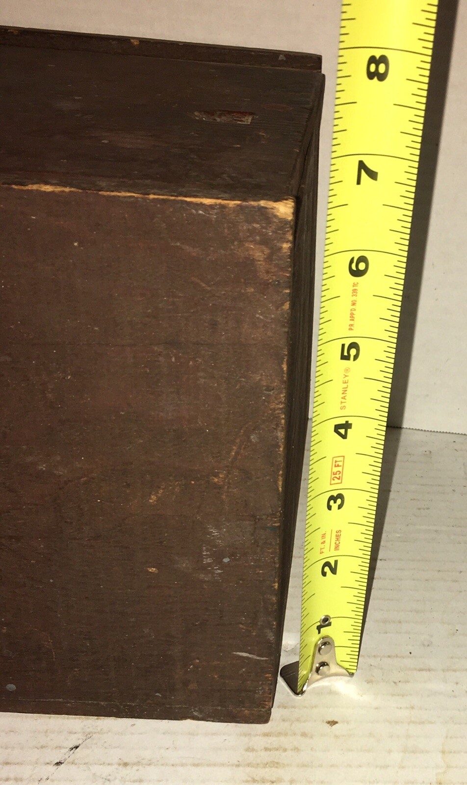 ANTIQUE SLIDE LID CANDLE Box DOCUMENT BOX OLD PAINT Dry Finish