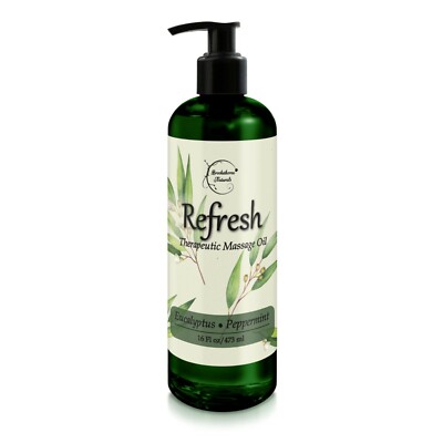 Refresh Massage Oil with Eucalyptus & Peppermint Essential Oils 16 fl oz