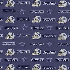 BTHY NFL Team Dallas Cowboys Logo Blue Cotton Fabric By The Half Yard 6313