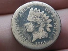 1861 Copper Nickel Indian Head Cent Penny- About Good Details